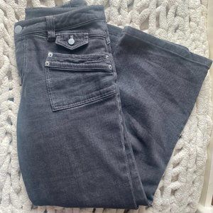 grey french compass flare jeans size 28 good condition